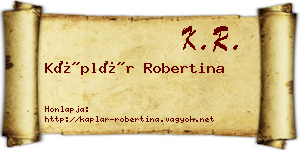 Káplár Robertina névjegykártya